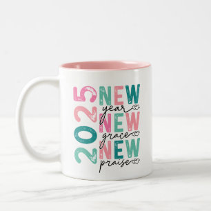 2025 Neujahr mit Grace und Lob Kaffee Tasse