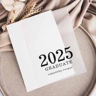 2025 Nom Graduation Faire-part Vellum Overlay