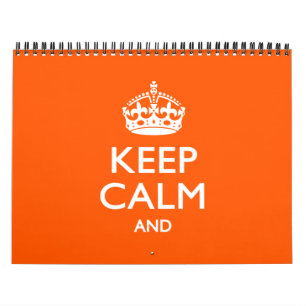 2025 Orange BEHIELT CALM und Text Kalender