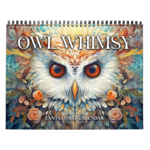 2025 Owls Whimsical Fantasy Art Calendar Kalender