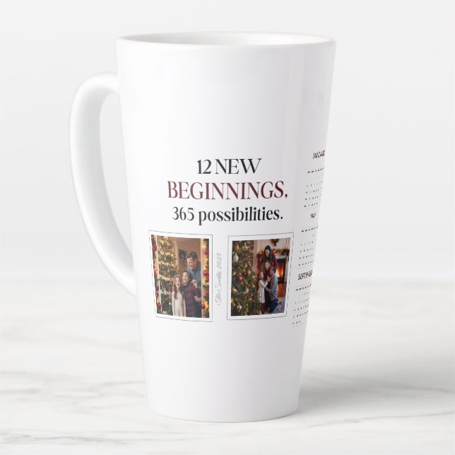 2025 Personalisierte Foto Kalender-Tasse Milchtasse (Linke Ecke)