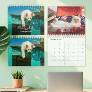 2025 Pet Photo Personnalisée Calendrier de calligr