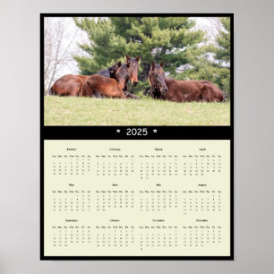 2025 Pferdewall-Kalender-Poster Poster