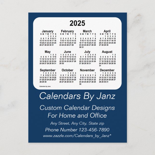 2025 Police Box Blue Business Calendar von Janz Postkarte (Vorderseite)