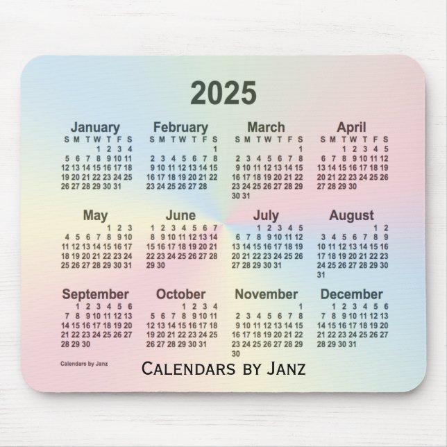 2025 Rainbow Cloud Calendar by Janz Mousepad (Vorne)