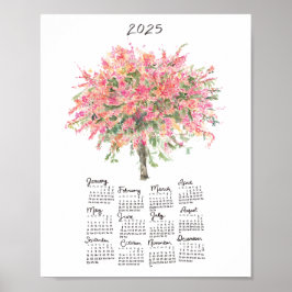 2025 Rainbow Shower Tree Watercolor Kalender Poster