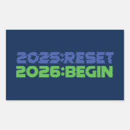 2025:RESET/2026:BEGIN Aufkleber