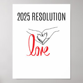 2025 RESOLUTION LIEBE 2 Hände Herzklopfen Poster