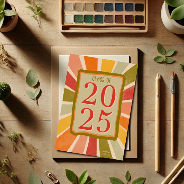 2025 Retro Stylish Fun Modern Grad Card Karte (Von Creator hochgeladen)
