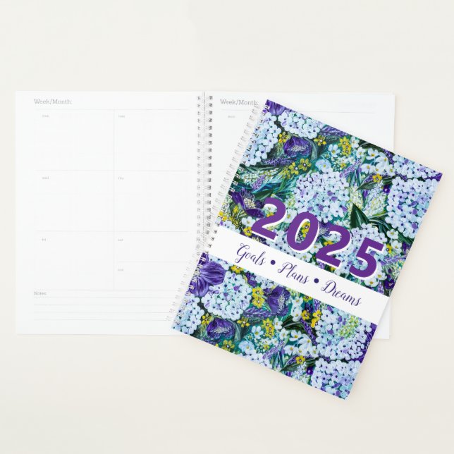 2025 Rhapsody-Lila und White Hydrangea Customize Planer (Anzeige)