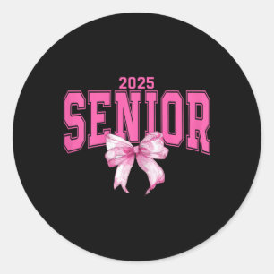 2025 Senior Coquette Cl von 2025 Abschluss Pink Bo Runder Aufkleber