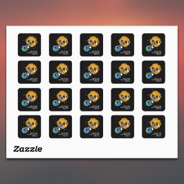 2025 Solar Eclipse Photobomb Personalisiert Quadratischer Aufkleber