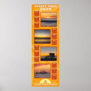 2025 Sonnenuntergänge und Strand Stimmung Kalender Poster