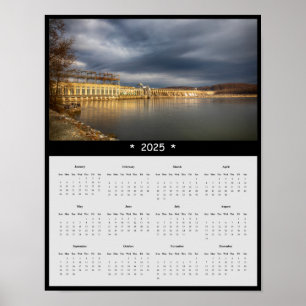 2025 Staudamm vor einem Sturm Wall Calendar Poster