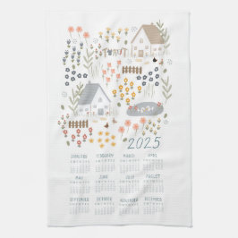 2025 Teetuchkalender Wildblume Garten Geschirrtuch
