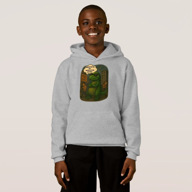 2025 überleben: Dino-Stil Hoodie (Vorne ganz)