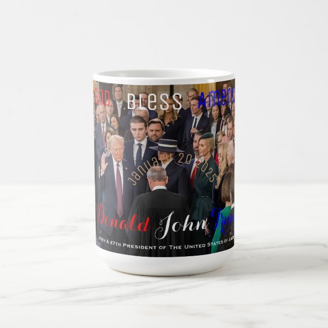 2025 übernimmt Donald Trump seinen Amtseid Kaffeetasse (Mittel)