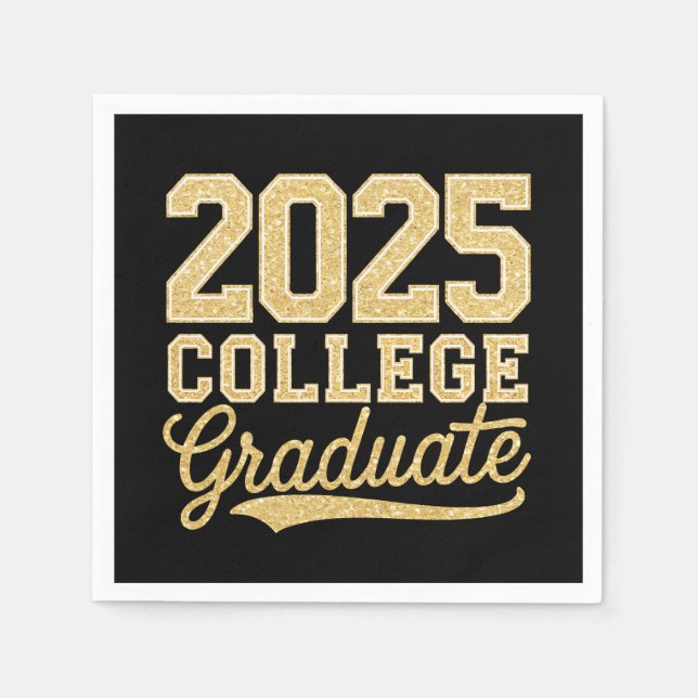 2025 Uni Graduate Abschluss Senior School Serviette (Vorderseite)