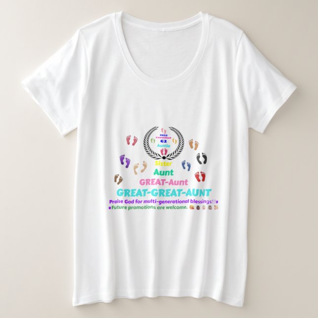 2025 Ur-Ur-Tante (G2) Gedenk-Artikel Große Größe T-Shirt (Design vorne)