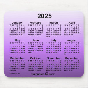2025 Verblassener Violetkalender von Janz Mouse Pa Mousepad