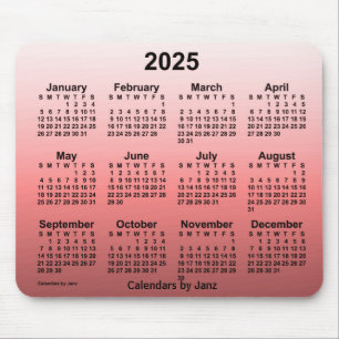 2025 Verblasster roter Kalender von Janz Mouse Pad Mousepad