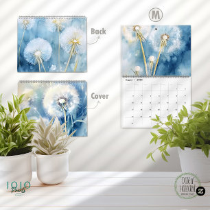 2025 Vintage Löwenzahn Hintergrund Kalender
