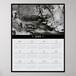 2025 Wasserfall im Vanderbilt Mansion Wall Calenda Poster