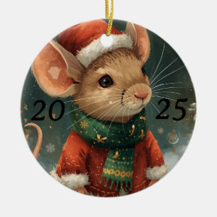 2025 Weihnachtsmaus-Ornament Keramik Ornament