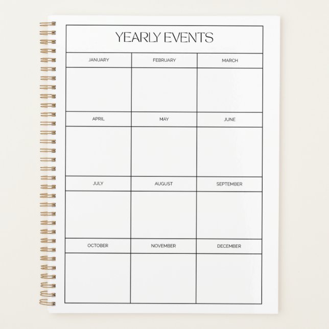 2025 Yearly Planner | Minimalist Wall Calendar Planer (Vorderseite)