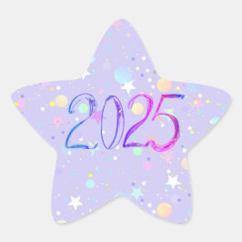 2025 Zahl zeichnend neues Jahr Stern-Aufkleber