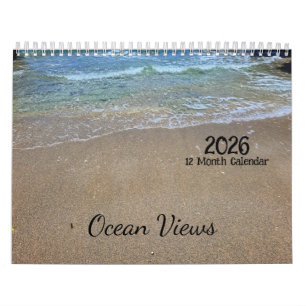 2026 - 12-monatiger Kalender der Meeresaussichten