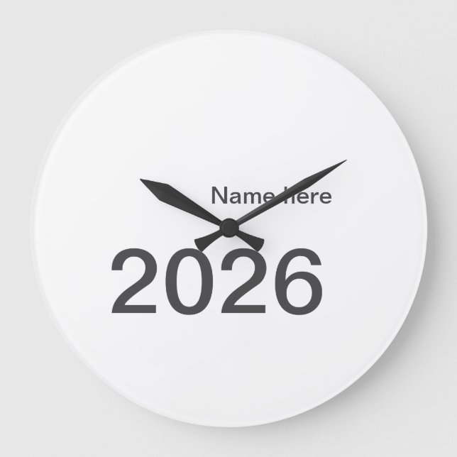 2026 2027 2028 name title here year bold letter  große wanduhr (Vorderseite)