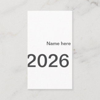2026 2027 2028 name title here year bold letter  visitenkarte