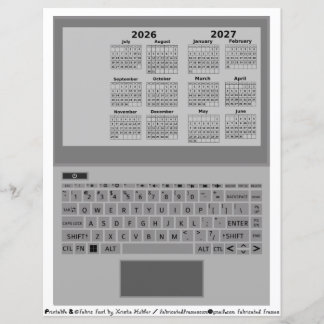 2026-2027 Kalender Schuljahr Laptop-Tastatur