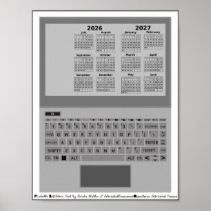 2026=2027 Kalender Schuljahr Laptop-Tastatur Poster