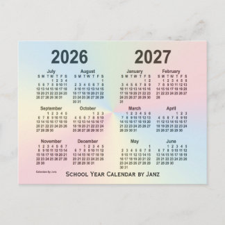 2026-2027 Rainbow Cloud School Calendar by Janz Postkarte