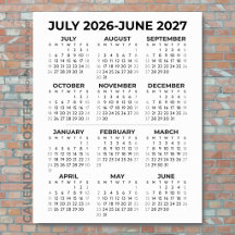2026-2027 Schuljahreskalender Minimalistischer Wan