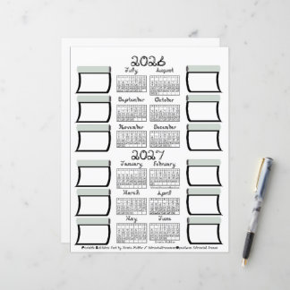 2026-2027 Schuljahreskalender Stoff-Schriftart & B
