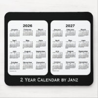 2026-2027 Schwarz-Weiß-Kalender von Janz