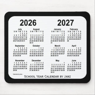 2026-2027 Schwarzweiss-Schulkalender durch Janz Mousepad