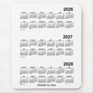 2026-2028 weißer 3-jähriger Kalender durch Janz Mousepad