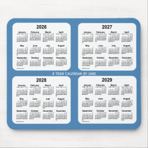 2026-2029 Steel Blue 4 Year Calendar by Janz Mousepad
