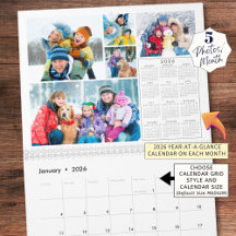 2026 5 Fotos pro Monat und 2026 Jahr auf einen Bli