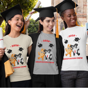 2026 Abschluss-Crew Süßer Cartoon-Hund Tri-Blend Shirt