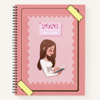 2026 Aesthetic Journal Notebook – Pastel Pink Cute