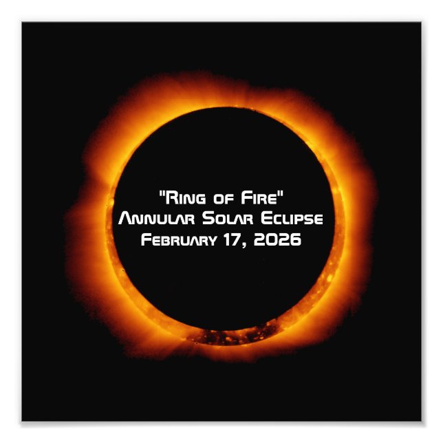 2026 Annular Ring of Fire Solar Eclipse Fotodruck (Vorne)