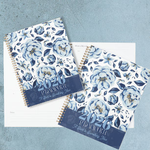2026 Aquarelle Bleue Florale : Le Début de Quelque