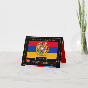 2026 Armenische Flagge & Frohes Neues Jahr Wünsche Karte