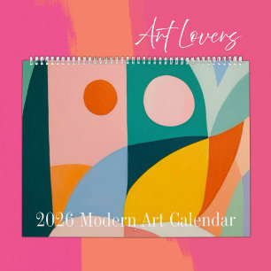 2026 Art moderne minimaliste Calendrier mural 12 m