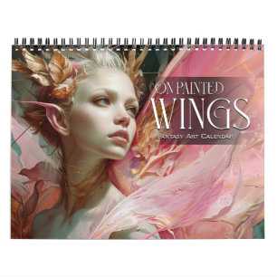 2026 Auf bemalten Flügeln 2 Fairies Angels Fantasy Kalender